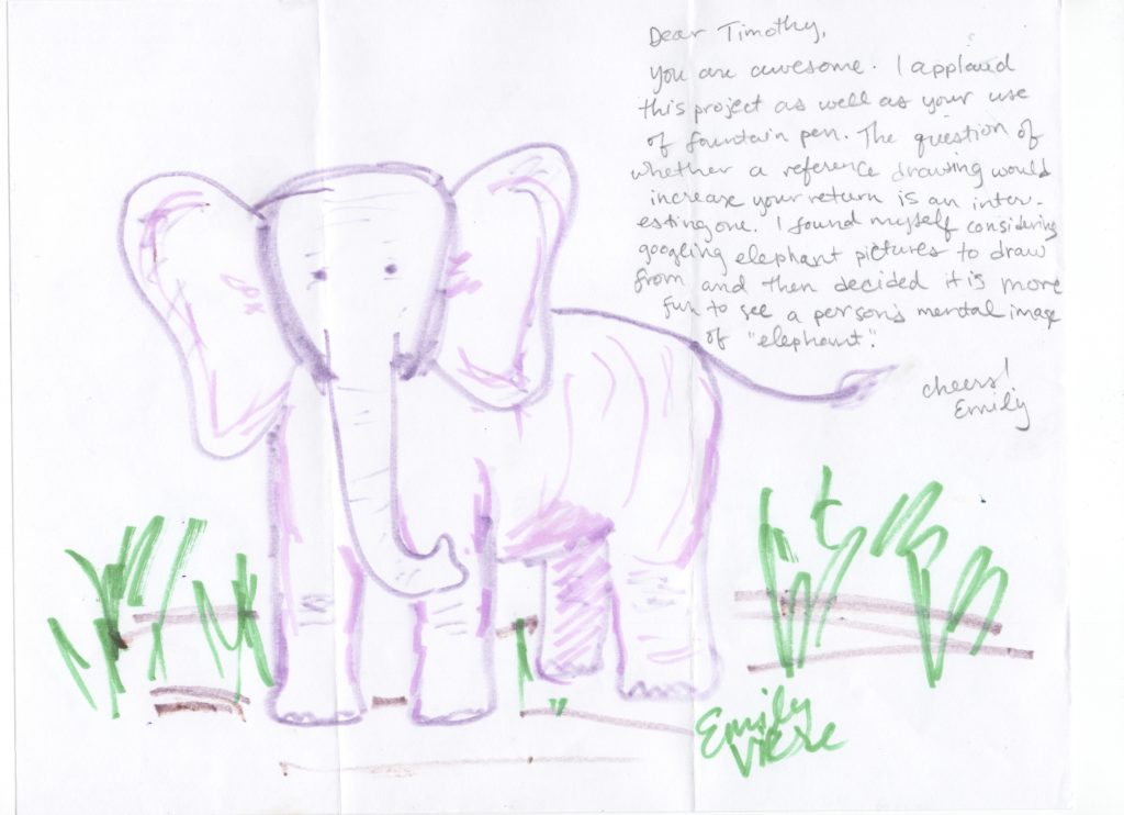 Elephant drawn by Emily Vikre of Vikre Distillery